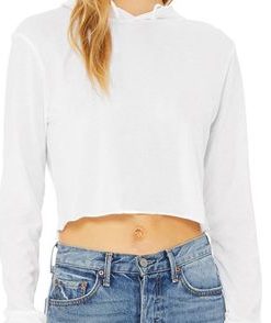 Bella + Canvas Women's Cropped Long Sleeve Hoodie Shirt