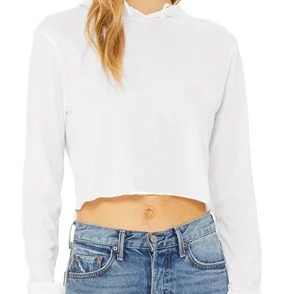 Bella + Canvas Women's Cropped Long Sleeve Hoodie Shirt