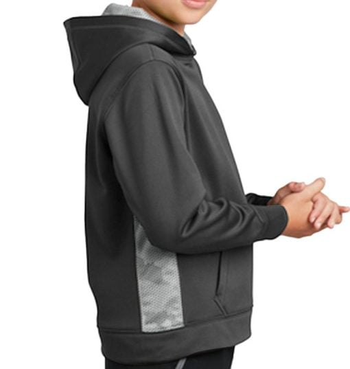 Sport-Tek Kids Sport-Wick CamoHex Colorblock Hoodie