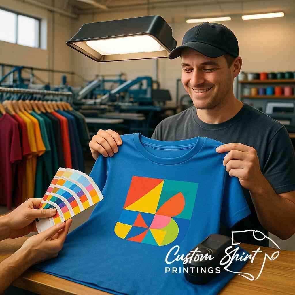 How Custom Shirt Printings perfects logo colors Commack NY