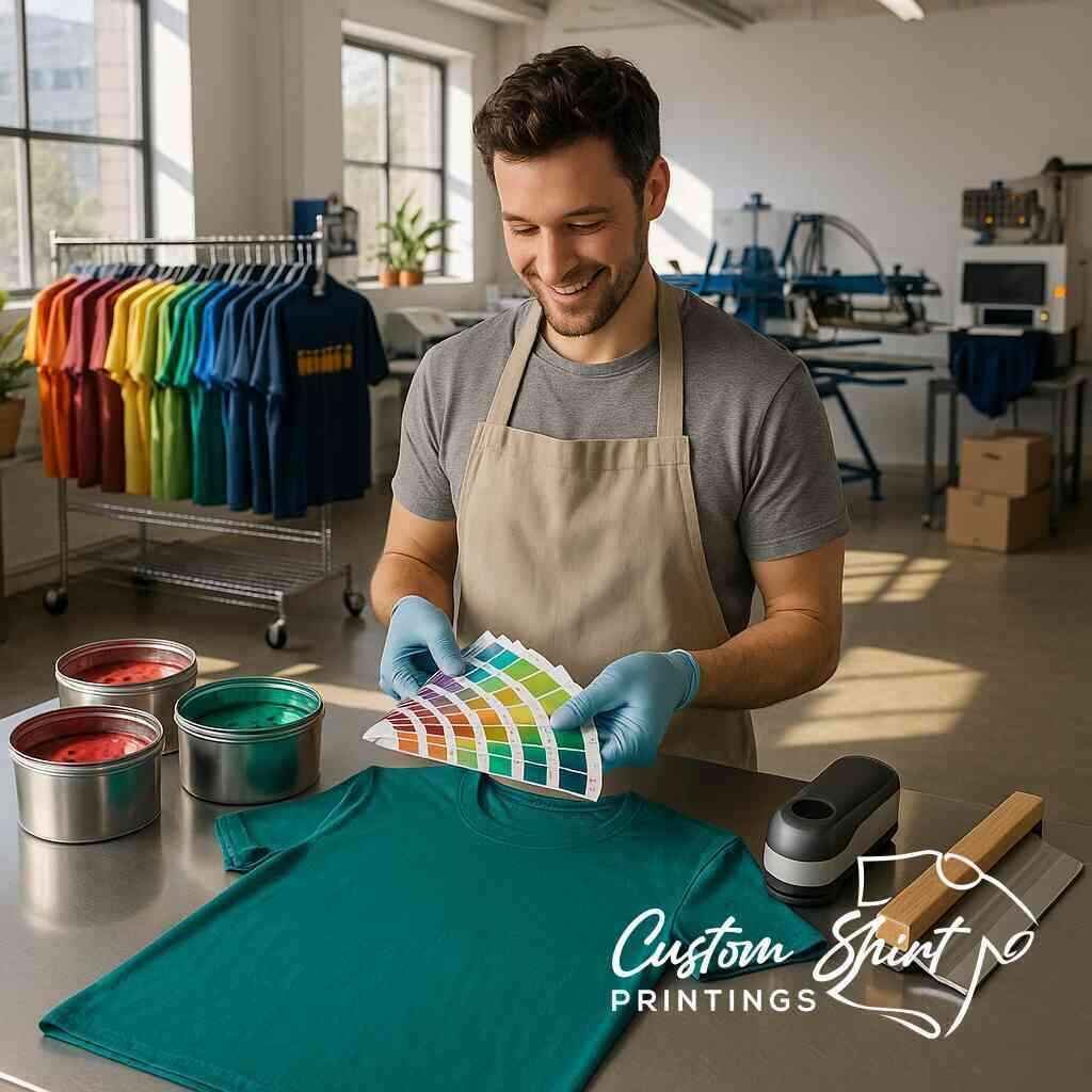 How Custom Shirt Printings perfects logo colors Commack NY