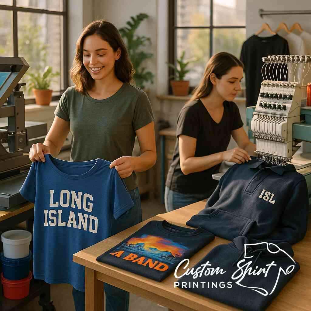 Custom Shirt Printings Comparison Screen versus Embroidery