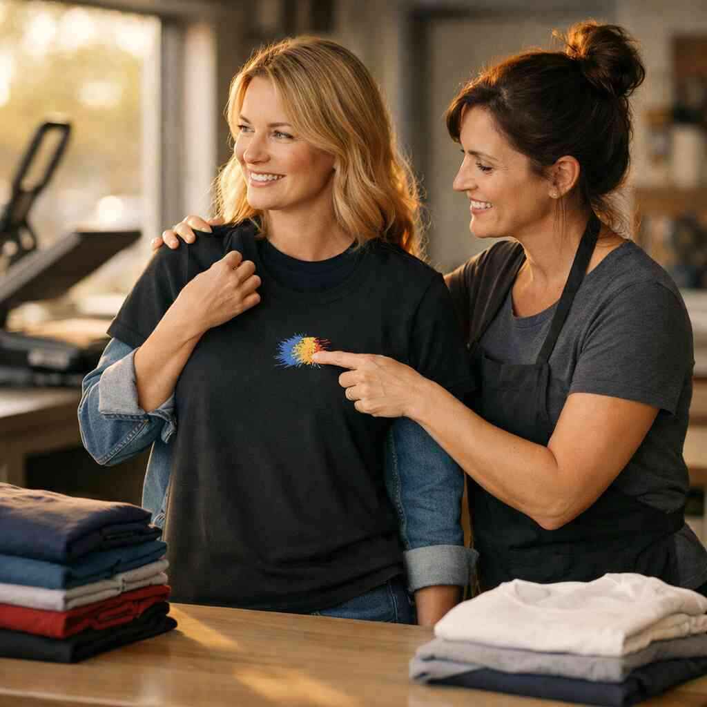 What to show when you are selling screen printing, DTG printing, embroidery, or direct-to-film without confusing people 